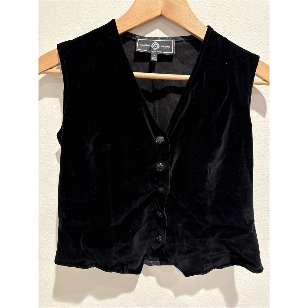 St John Sport Vest Petite Black‎ Velvet Feel